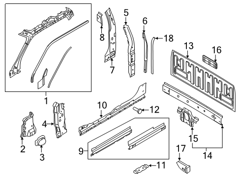 OEM Ford HC3Z-2851186-A - Weatherstrip Pillar Reinforcement