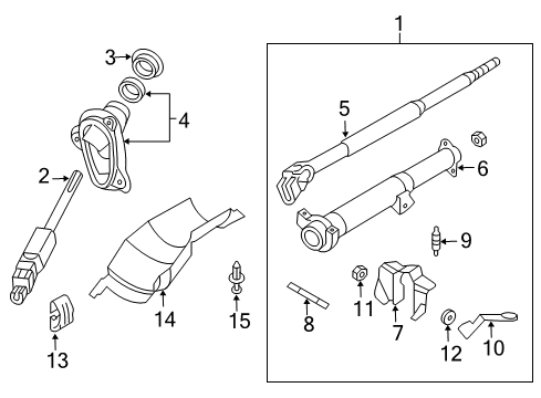 2005 Nissan Sentra Steering Column & Wheel, Steering Gear & Linkage Column Assy-Steering, Upper Diagram for 48810-5M010