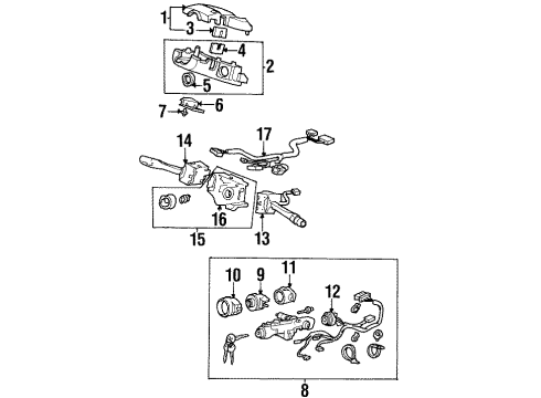 1995 Honda Odyssey Switches Clip, Rear Panel Lining (Black) Diagram for 91550-SH3-003ZR