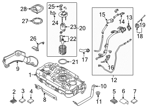 2020 Hyundai Ioniq Filters Band Assembly-Fuel Tank LH Diagram for 31210-G2600