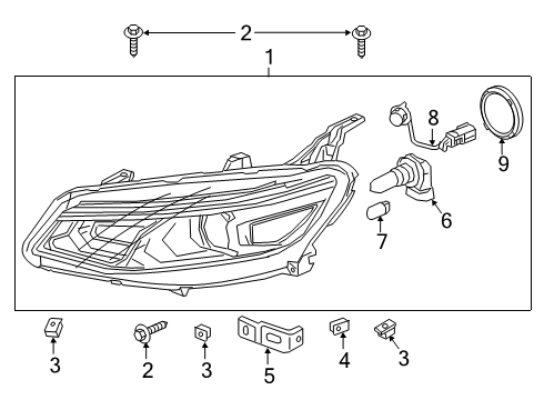 2020 Chevrolet Malibu Headlamps Composite Headlamp Diagram for 84680167