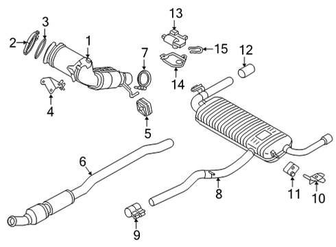 2021 BMW M235i xDrive Gran Coupe Exhaust Components Catalytic Converter Front Diagram for 18308669107