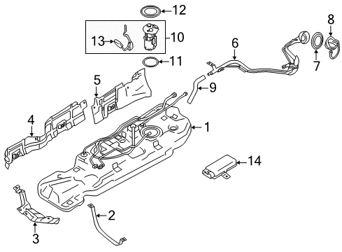 2011 Nissan Quest Senders Protector-Fuel Tank Diagram for 17285-3GP0A