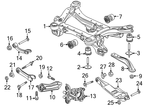 2016 Chrysler 200 Rear Suspension Components, Lower Control Arm, Stabilizer Bar Link-Trailing Arm Diagram for 68175511AD