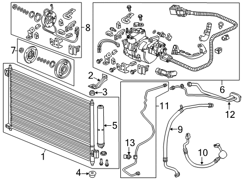 2014 Acura ILX Air Conditioner Pipe, Receiver Diagram for 80341-TX8-A01