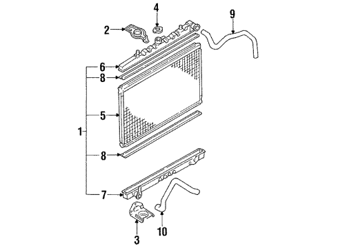 1992 Nissan Stanza Radiator & Components Tank-Radiator Lower Diagram for 21413-51E00