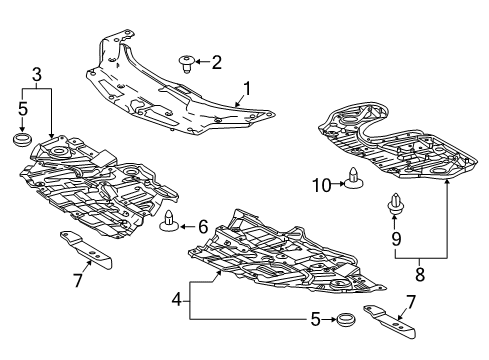 2019 Lexus RX350 Splash Shields Engine Under Cover, No.1 Diagram for 51441-0E120