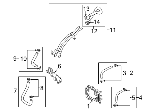 2016 Hyundai Tucson Trans Oil Cooler Hose Assembly-Radiator, Lower Diagram for 25410-D3501