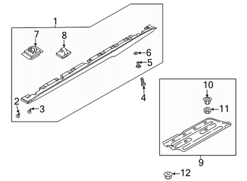 2021 Hyundai Elantra Exterior Trim - Pillars Nut-Washer Assembly Diagram for 13381-06007-K