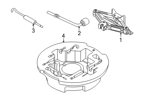 2012 Kia Forte Jack & Components Case-Tool Diagram for 091491M500