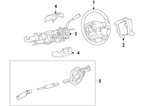 2012 Ram 2500 Steering Column & Wheel, Steering Gear & Linkage, Shroud, Switches & Levers Column-Steering Diagram for 1TT42GTVAA