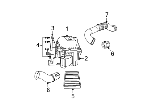 2003 Dodge Ram 3500 Filters Ambient Air Duct Diagram for 53032670AB