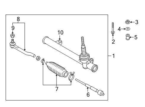 2019 Nissan Kicks Steering Column & Wheel, Steering Gear & Linkage GEAR & LINKAGE Diagram for 48001-5RL0C