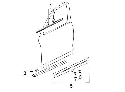 2004 Honda CR-V Exterior Trim - Front Door Garnish Assy., R. FR. Door (Lower) Diagram for 75312-S9A-003