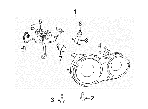 2011 Nissan GT-R Bulbs Lamp Assembly-Rear Combination, LH Diagram for 26555-KB50A