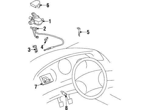 1994 Toyota Supra Cruise Control System Cable Clip Diagram for 88276-14110