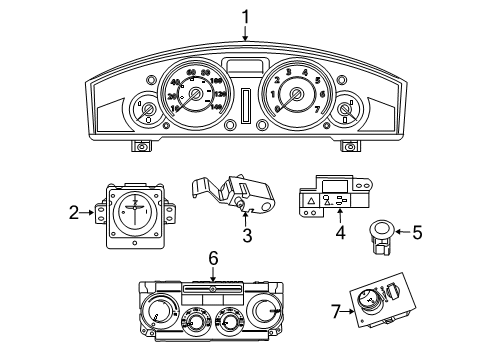2008 Chrysler 300 A/C & Heater Control Units Cluster-Instrument Panel Diagram for 5172105AG