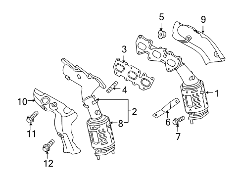 2013 Hyundai Genesis Coupe Exhaust Manifold Protector-Heat LH Diagram for 285253C670