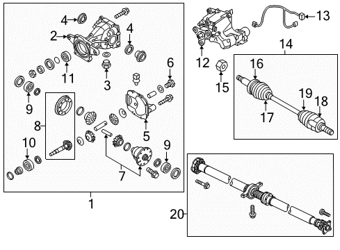 2012 Kia Sportage Axle & Differential - Rear Bearing-Pinion, Inner Diagram for 53042-3B300