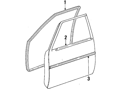 1984 Toyota Corolla Front Door Driver Side Mirror Assembly Outside Rear View Diagram for 87940-1A090