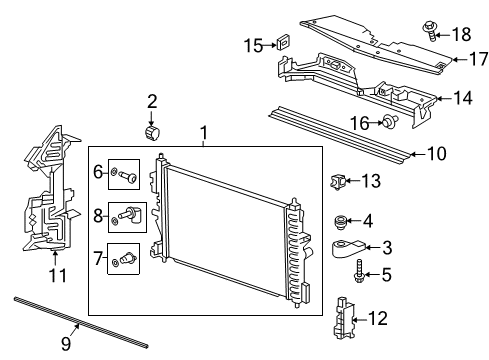 2017 Chevrolet Cruze Powertrain Control Radiator Diagram for 39116554