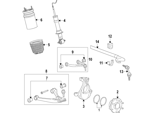 2021 Cadillac Escalade Anti-Lock Brakes Height Sensor Diagram for 84138742