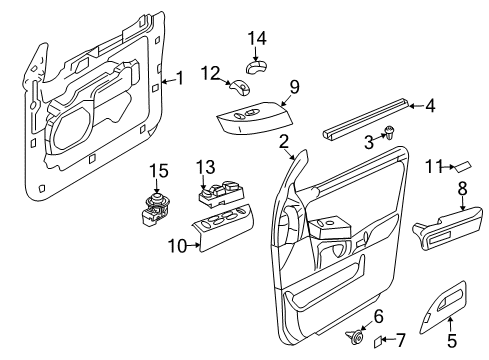 2014 Ford Expedition Front Door Armrest Pad Diagram for 7L1Z-7824100-AC