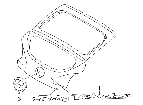 2014 Hyundai Veloster Exterior Trim - Lift Gate GARNISH Assembly-TAILGATE Diagram for 87370-2V000