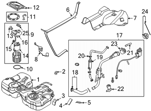 2021 Kia K5 Fuel System Components Pad-Fuel Tank Diagram for 31101-L1000