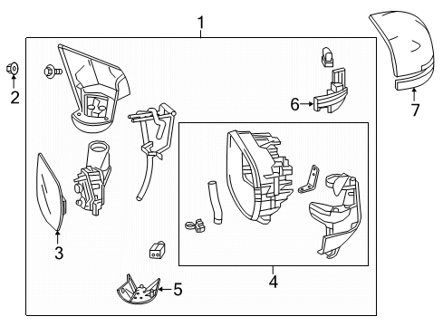 2020 Honda CR-V Outside Mirrors Housing Set, L. Diagram for 76255-TLC-A01
