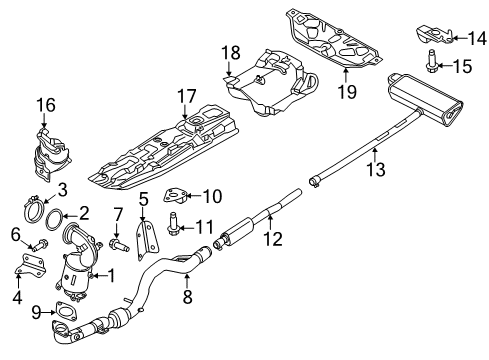 2018 Jeep Renegade Exhaust Components Catalytic Converter Diagram for 68254619AA