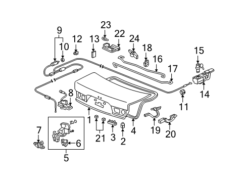 2004 Acura TSX Trunk Stopper, Trunk Lid (Lower) Diagram for 74829-SEA-000