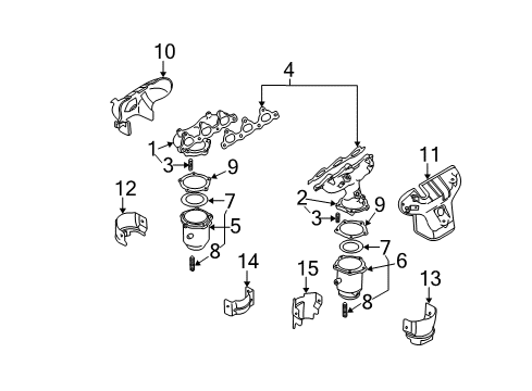 2003 Kia Sedona Exhaust Manifold Protector-HEATRH Diagram for 2852539650
