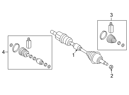 2022 Hyundai Kona Electric Drive Axles - Front Shaft Assembly-Drive, RH Diagram for 49501-K4000