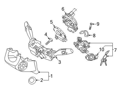 2017 Kia Sorento Shroud, Switches & Levers Switch Assembly-Door Warning Diagram for 93170C5000