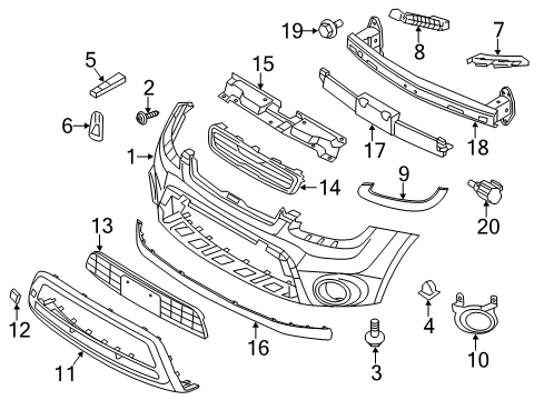 2013 Kia Soul A/C & Heater Control Units Screw-Tapping Diagram for 1249204127K