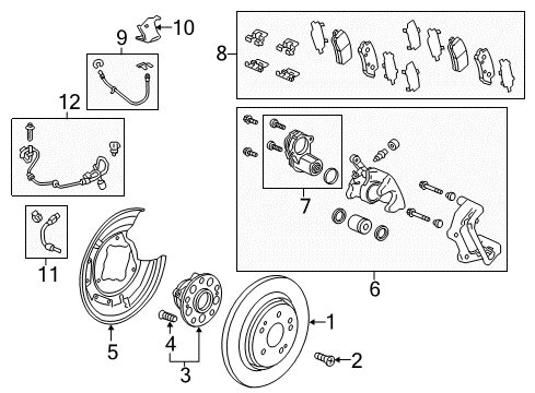 2020 Acura TLX Anti-Lock Brakes Set, Modulator Assembly Diagram for 57111-TZ4-A73