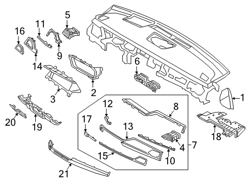 2017 Genesis G90 Cluster & Switches, Instrument Panel Lamp Assembly-Mood, LH Diagram for 84793-D2000