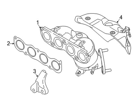 2021 Kia Seltos Exhaust Manifold Exhaust Manifold Catalytic Assembly Diagram for 285102EVE0