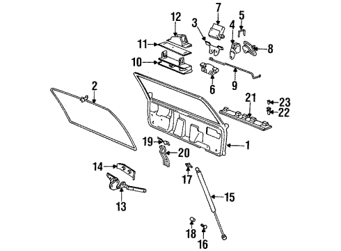 1994 BMW 530i Trunk Lock Pin Diagram for 51248120168