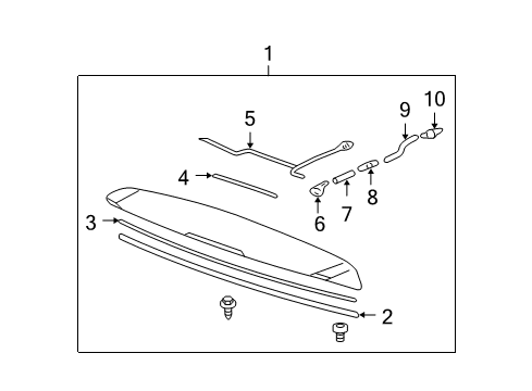 2008 Acura MDX Rear Spoiler Nozzle Assembly, Rear Windshield Diagram for 76850-STX-A00