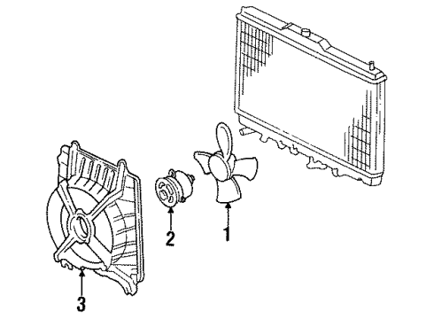 1992 Acura Legend Cooling System, Radiator, Water Pump, Cooling Fan Shroud (Denso) Diagram for 19015-PY3-003