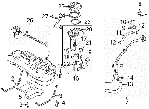 2014 Kia Sportage Fuel Supply Pump Assembly-Fuel Diagram for 31111-2W050
