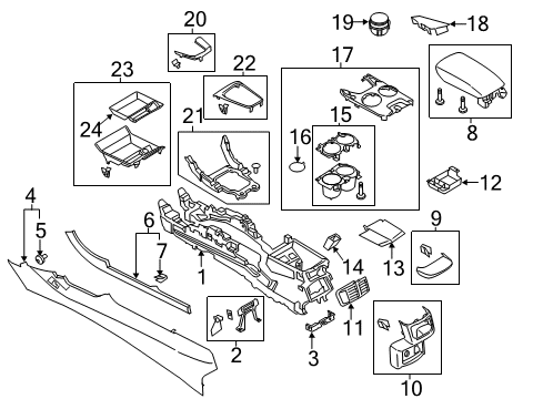 2015 Ford Fusion Console Console Body Diagram for DS7Z-54045B30-AA