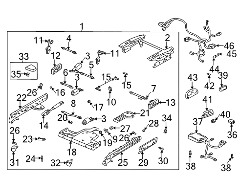 2000 Buick LeSabre Power Seats Switch, Driver Seat Adjuster Memory Diagram for 25697354