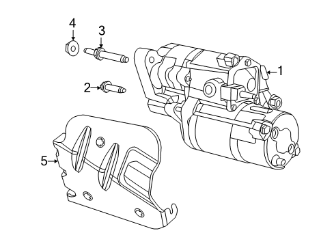 2016 Dodge Charger Starter Shield-Heat Diagram for 5035536AA