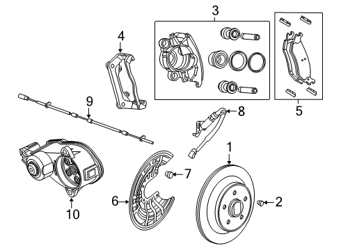 2020 Ram 1500 Parking Brake Brake Rotor Diagram for 68237065AA