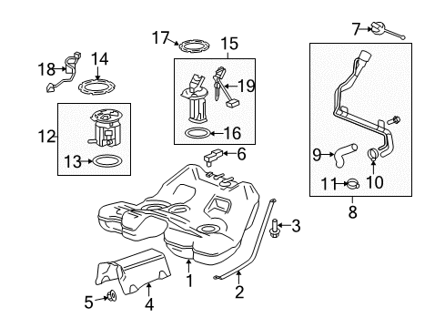 2012 Chevrolet Camaro Fuel Supply Pedal Travel Sensor Diagram for 22741799