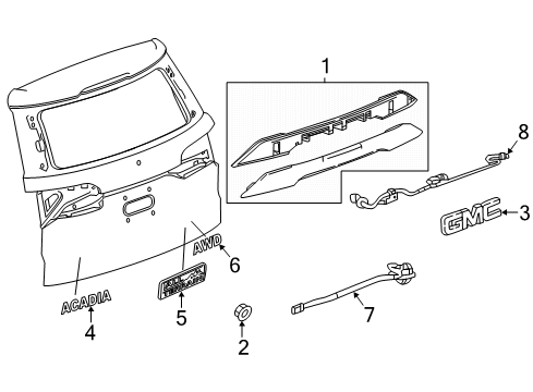 2017 GMC Acadia Parking Aid Harness Diagram for 84139497