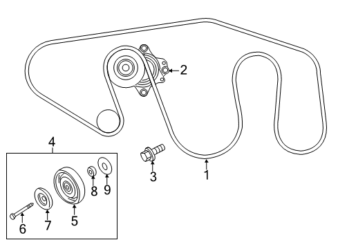 2021 Nissan NV3500 Belts & Pulleys Serpentine Belt Diagram for 11720-EZ30A